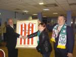 Mayor of Sunderland presents Timbers fans with an autographed Sunderland shirt.