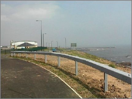 Still close to the Dock Company roundabout showing the lovely view along the coast.