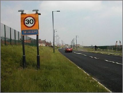Welcome to Seaham.Please drive carefully!The houses to the left of the road are part of the Ropery Walk area. 