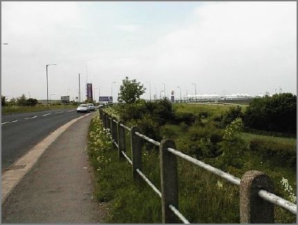The characteristic roofing of Dalton Park is just visible on the skyline.